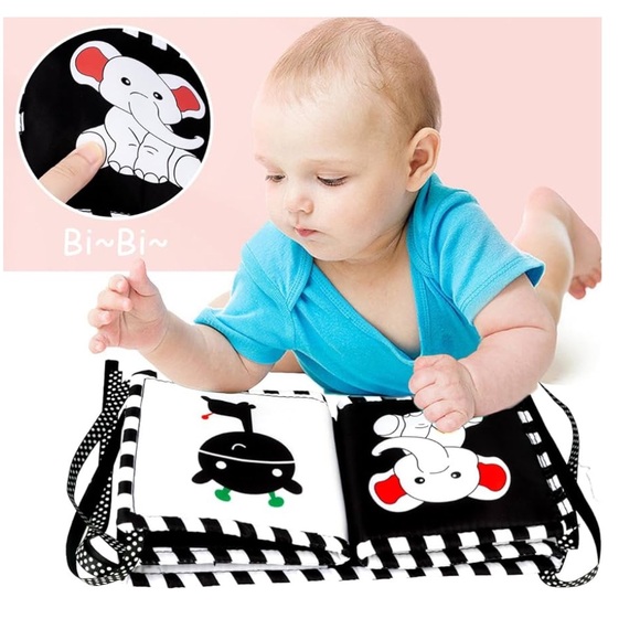 Cute Soft black and white baby toy and book - Picture 3 of 10